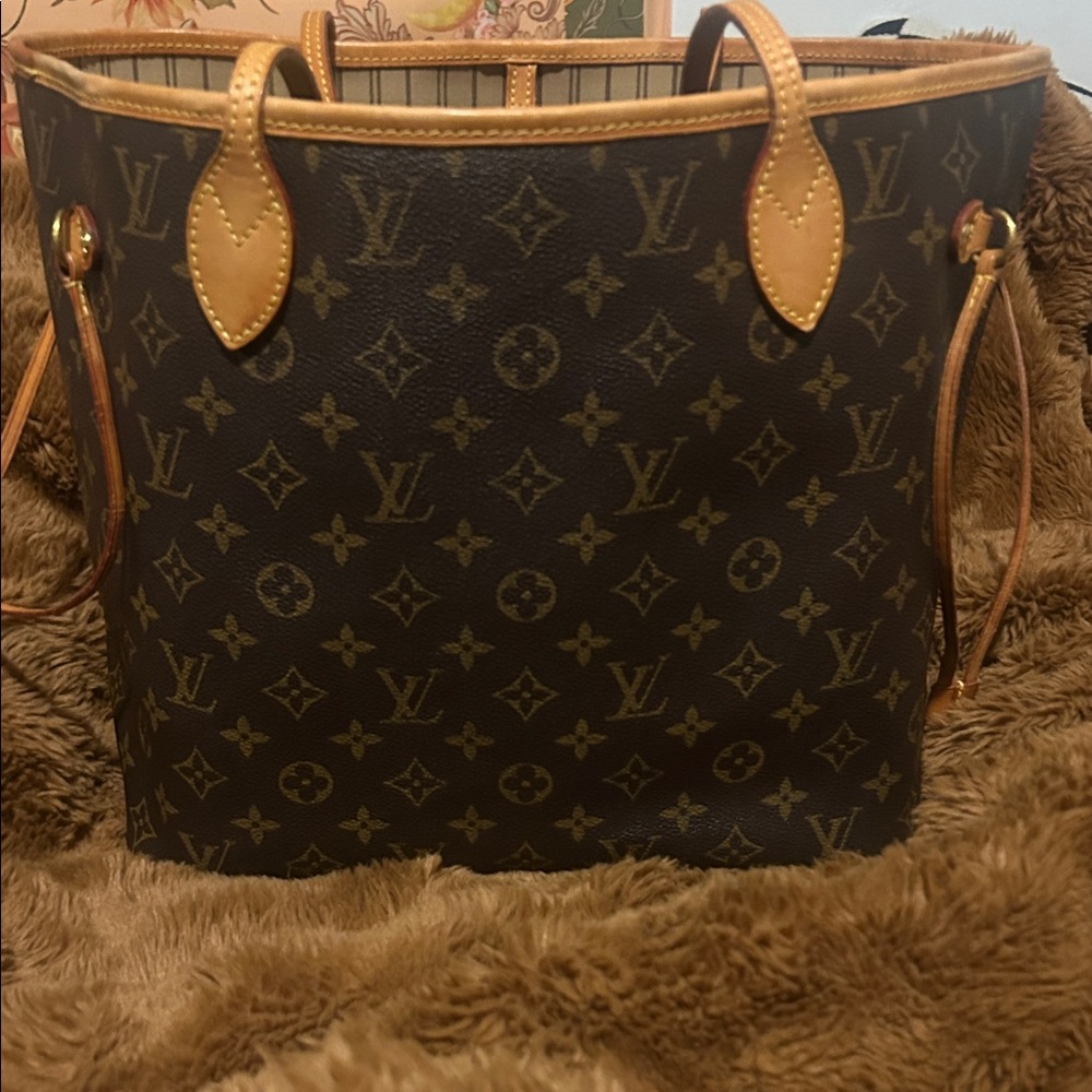 Louis Vuitton Dark Brown Monogram Tote Neverfull mm